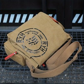 Trendy Canvas Men's Sling Bag - Business Messenger Bag For Document And Tablet, Travel Shoulder Bag, Crossbody Bag - For Hanging Out & Daily Commute